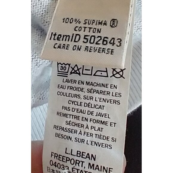L.L. Bean Supima Cotton Cardigan Button Up Sweater Women's Blue Print  - XL - Picture 7 of 7